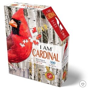 NEW Madd Capp Puzzles: I Am Cardinal 300-Piece Bird-Shaped Unique Jigsaw Puzzle